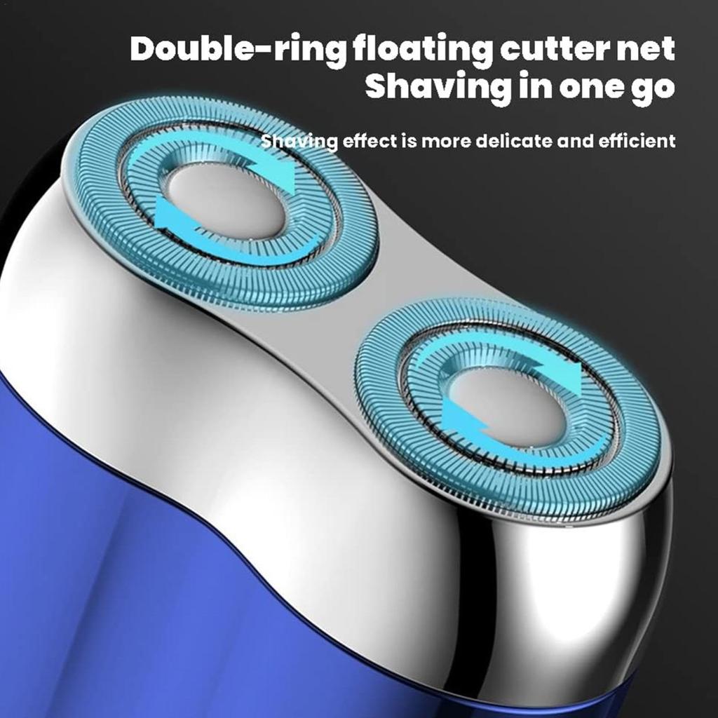 Travel Shaver, Travel Electric Shaver, Rotating Double Head Electric Shaver, Pocket Rotating Electric Shaver, Waterproof Rechargeable Travel For Men