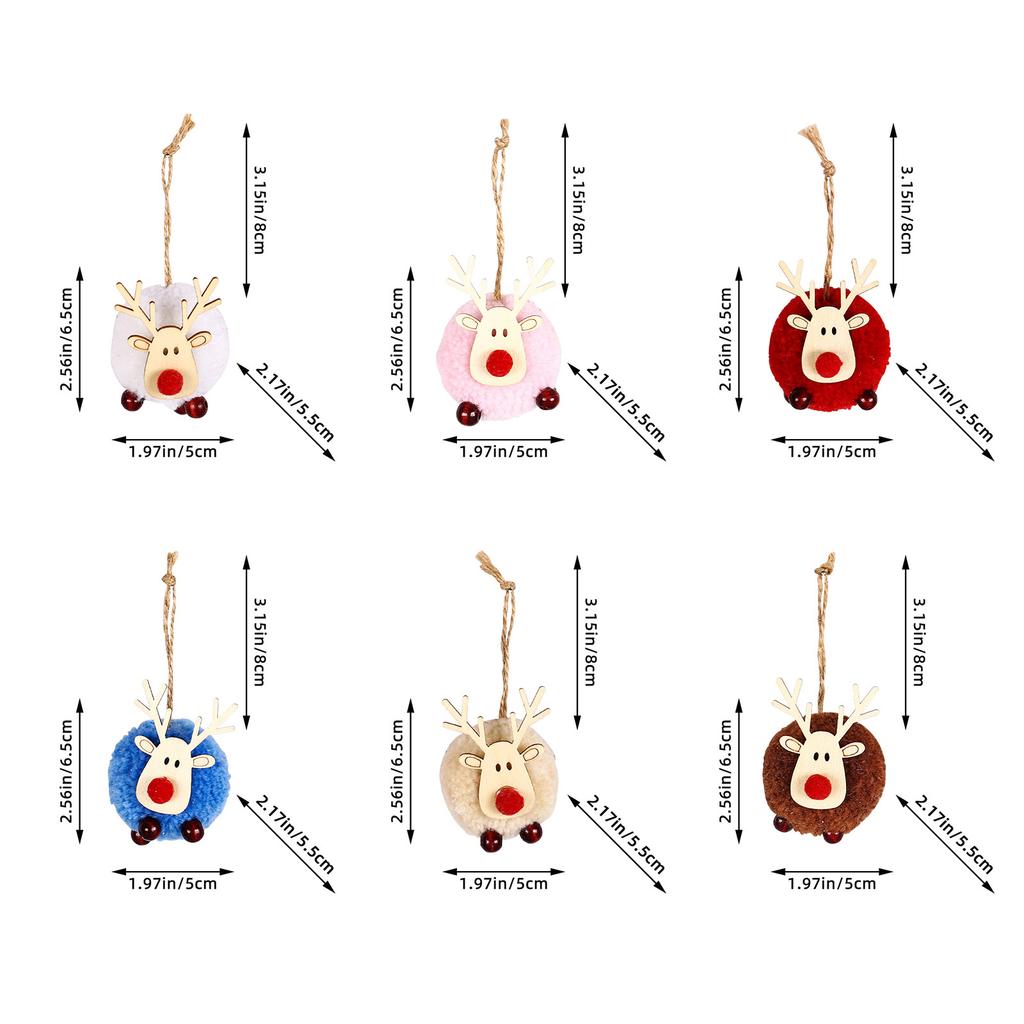Comfortable Felt Deer Pendant Christmas Decorations Creative Elk Lamb Ball Christmas Tree Hanging Pendant Gift