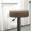 Set of 2 Swivel Bar Stools with Footrest and Adjustable Height, 35x36x64-85cm, Brown