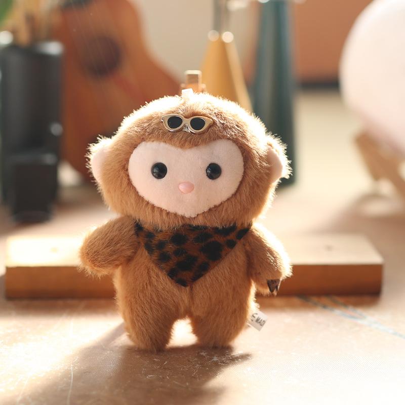 Cute Little Monkey Pendant Plush Toy Doll Cartoon School Bag Hanging Decoration Keychain Doll Doll