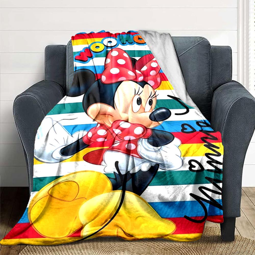 Minnie Mouse Adventure Blanket Soft Throw Blanket For Home Bedroom Bed Sofa Travel Office Solid Christmas Blanket