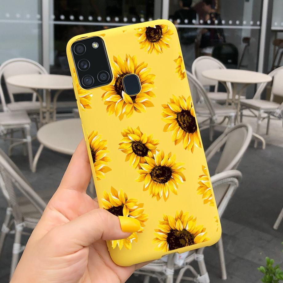 Sunflowers Daisy Shap-on Case For Samsung A21s Case Samsung Galaxy A21S A 21S A21 S A217F Cover Dustproof Silicone Bumper Coque
