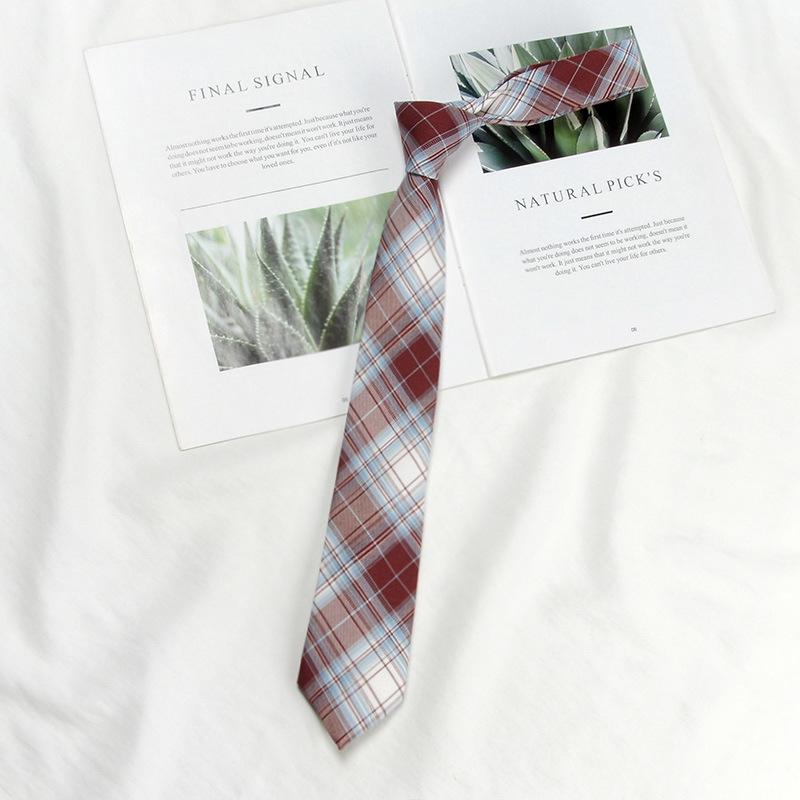 Лимонный Плед Галстук для Школьной Формы с Морской Солью - Ручная Работа в Японском Академическом Стиле для Мужчин и Женщин