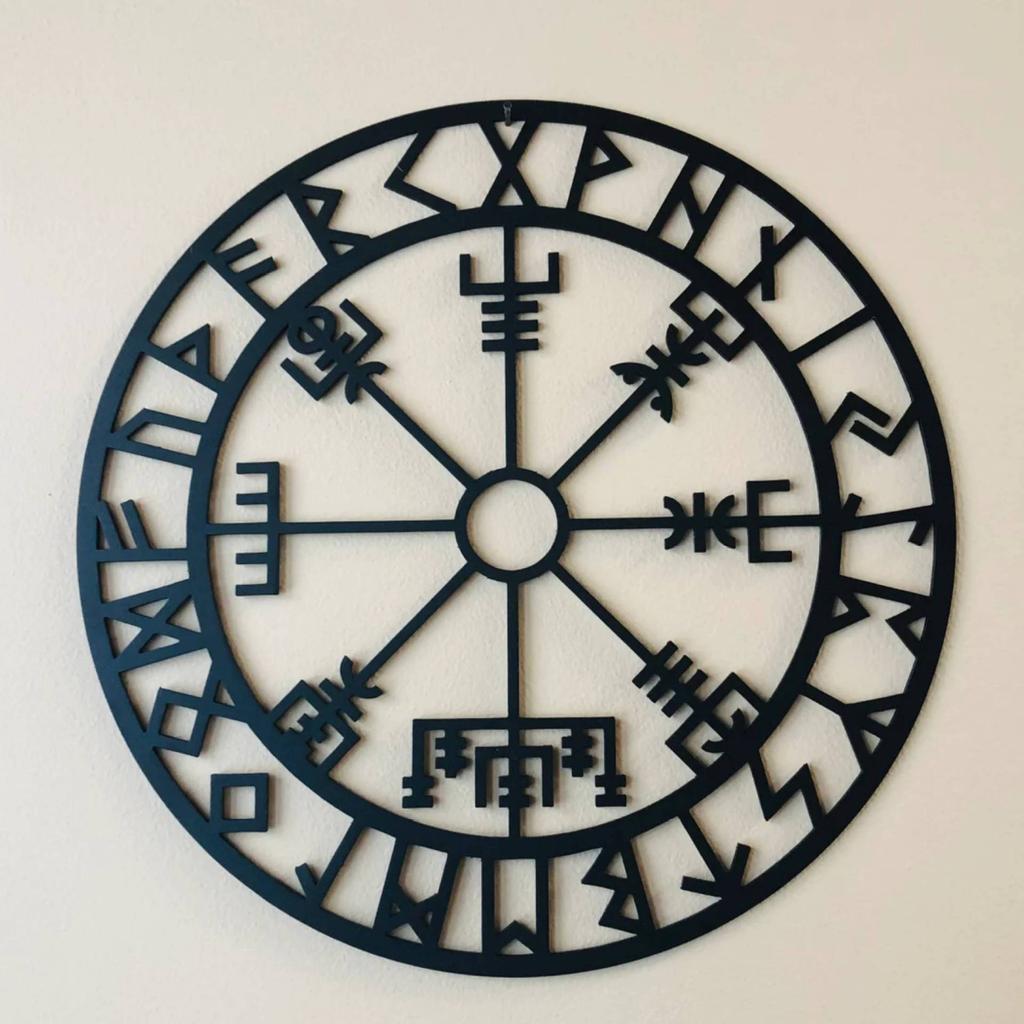 28 см Металлическое настенное искусство Металлический декор викингов Символы скандинавской мифологии Внутреннее украшение Прекрасная красота Настенный декор для дома офиса