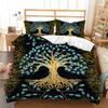 Tree Of Life Duvet Cover Set Blue Tree With Black Background 3D Print Comforter Cover For Kids Boys Girls Polyester Bedding Set