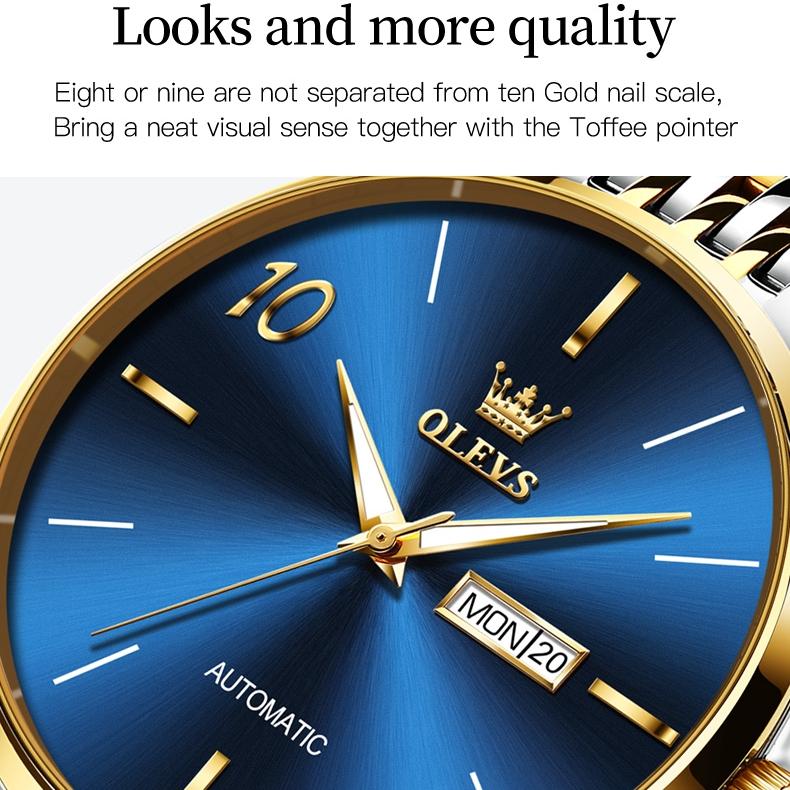 OLEVS Часы Автоматические механические часы Мужские водонепроницаемые часы для пар Светящиеся в темноте часы для пар