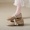 French Temperament Pearl Single Shoes Women 2025 Spring and Autumn New Low Heel Thick Gentle with Skirt Mary Jane Single Shoes