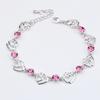 Ladies Elegant Crystal Love Heart Bracelet