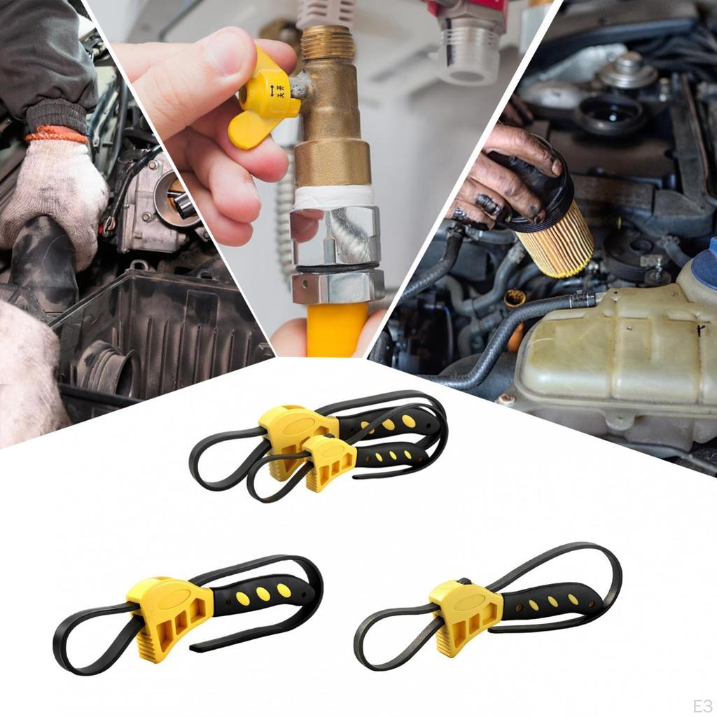 Регулируемый резиновый ремешковый ключ Открывалка для банок Аксессуар Портативный ремень Сантехнический гаечный ключ Универсальный