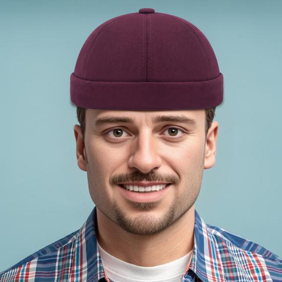 Landlord Hat No Brim Solid Color Hip Hop Hat Lightweight Breathable Soft