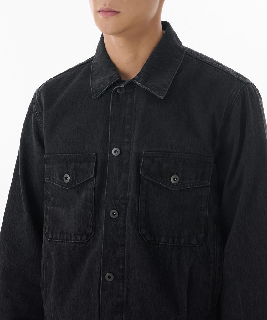Musinsa Standard Denim Officer Jacket [Washed Black]