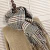 Autumn And Winter New Women'S Big Shawl Imitation Cashmere Scarf With Large Grid And Thick Warmth