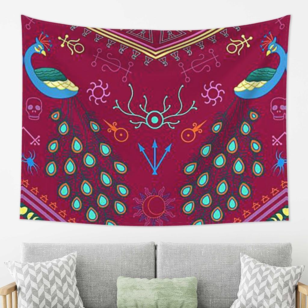 Mollymauk Tealeaf Inspired Print Tapestry Decoration Art Aesthetic Tapestries for Living Room Bedroom Wall Cloth Wall Hanging