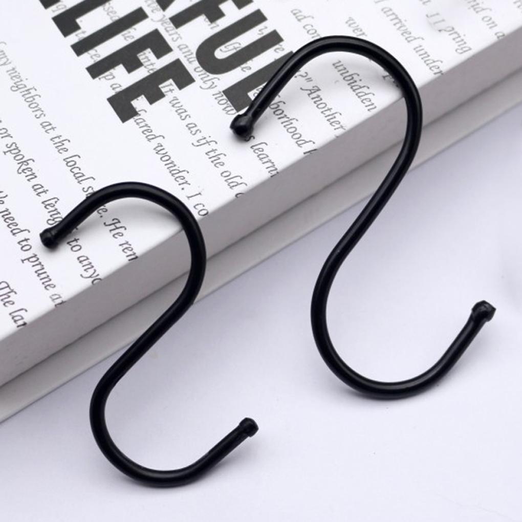 Черные S-образные металлические крючки, держатель для полотенец, органайзер для пальто, вешалка для перил, для дома, ванной, офиса, хранения инструментов