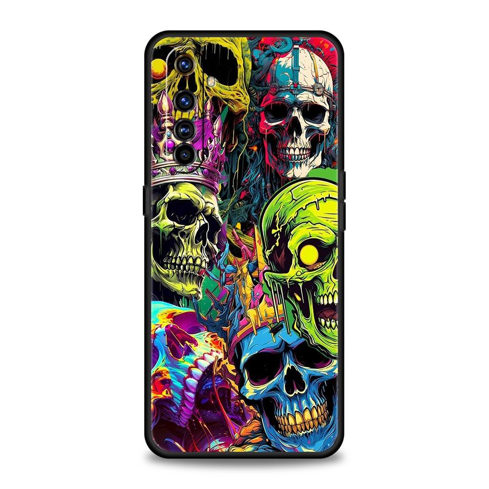Skeleton Skull Case For Realme C67 C63 C55 C53 C35 C25 C21 GT 2 3 5 6 10 11 12 13 Pro Plus 5G Soft TPU Phone Cover Fundas Capas