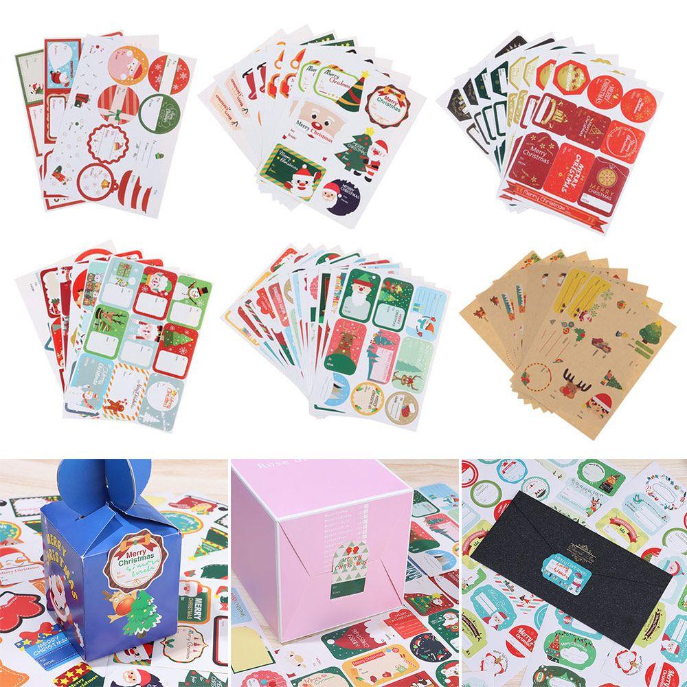 Biscuit Package Cookie Candy Tag Package Label Merry Christmas Xmas Ornament Gift Paper Sticker