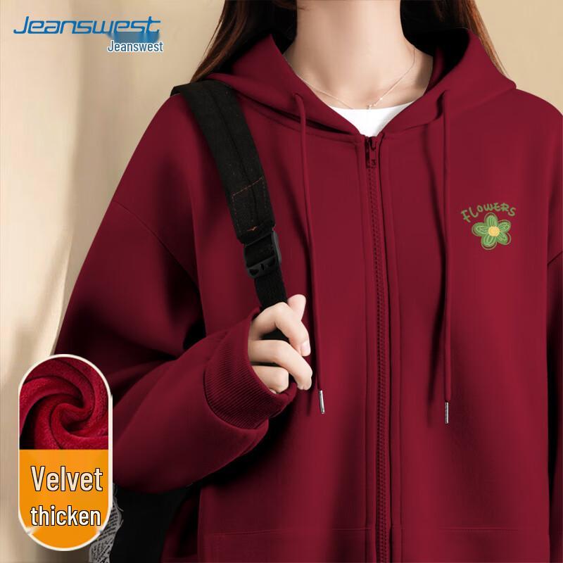 JEANSWEST Hooded Fleece-Lined Sweatshirt