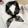 Кружевной шелковый шарф, высококачественная трехмерная рельефная вышивка, вышитый шелковый шарф, универсальная защита шеи, маленький шарф, шарф, декоративный пояс