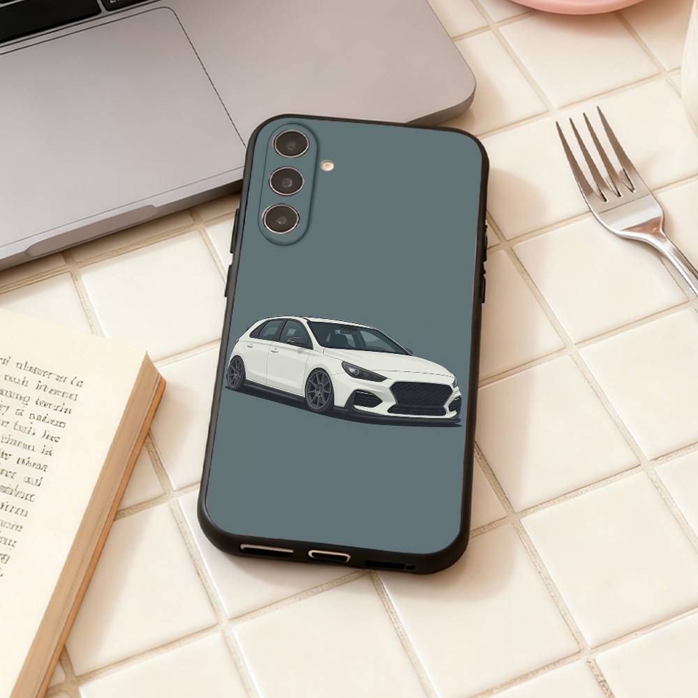 Чехол для телефона I30N Blue Cars для Samsung Galaxy A73, A72, A71, A70, A53, A52, A51, Другие Мягкий Черный Корпус