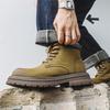 Autumn and winter British style rhubarb boots new big head Martin boots men's retro single boots short boots locomotive boots thick sole 1681-J