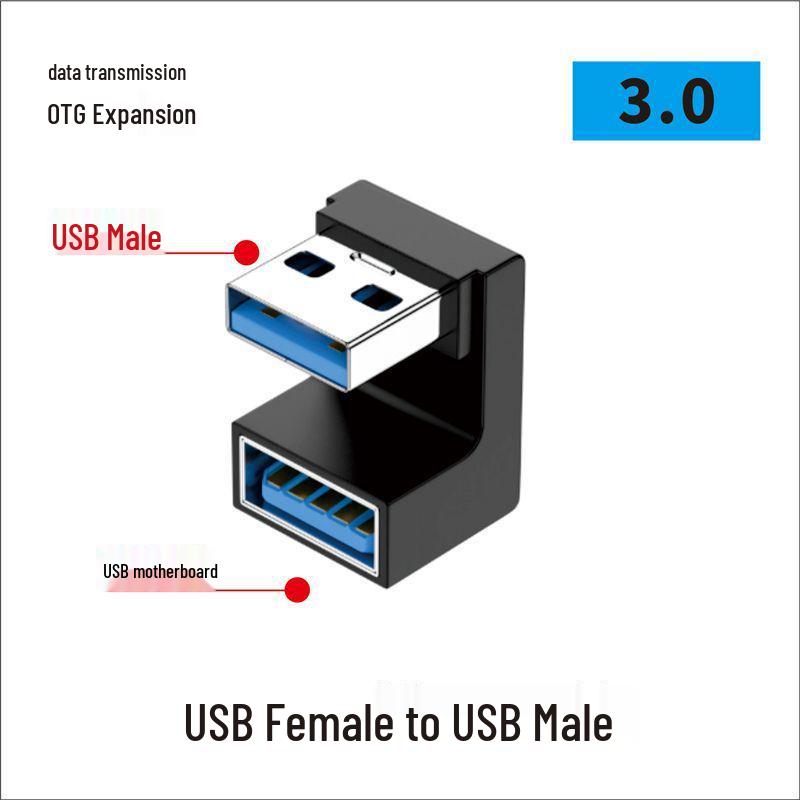 USB-адаптер типа C: Папа-Мама-Папа-Мама, Г-образный Thunderbolt 3 под углом 90° для компьютеров