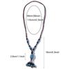 Ceramic Beaded Long Necklace for Women's New Antique Style Pendant Necklace Color Block Adjustable Sweater Chain