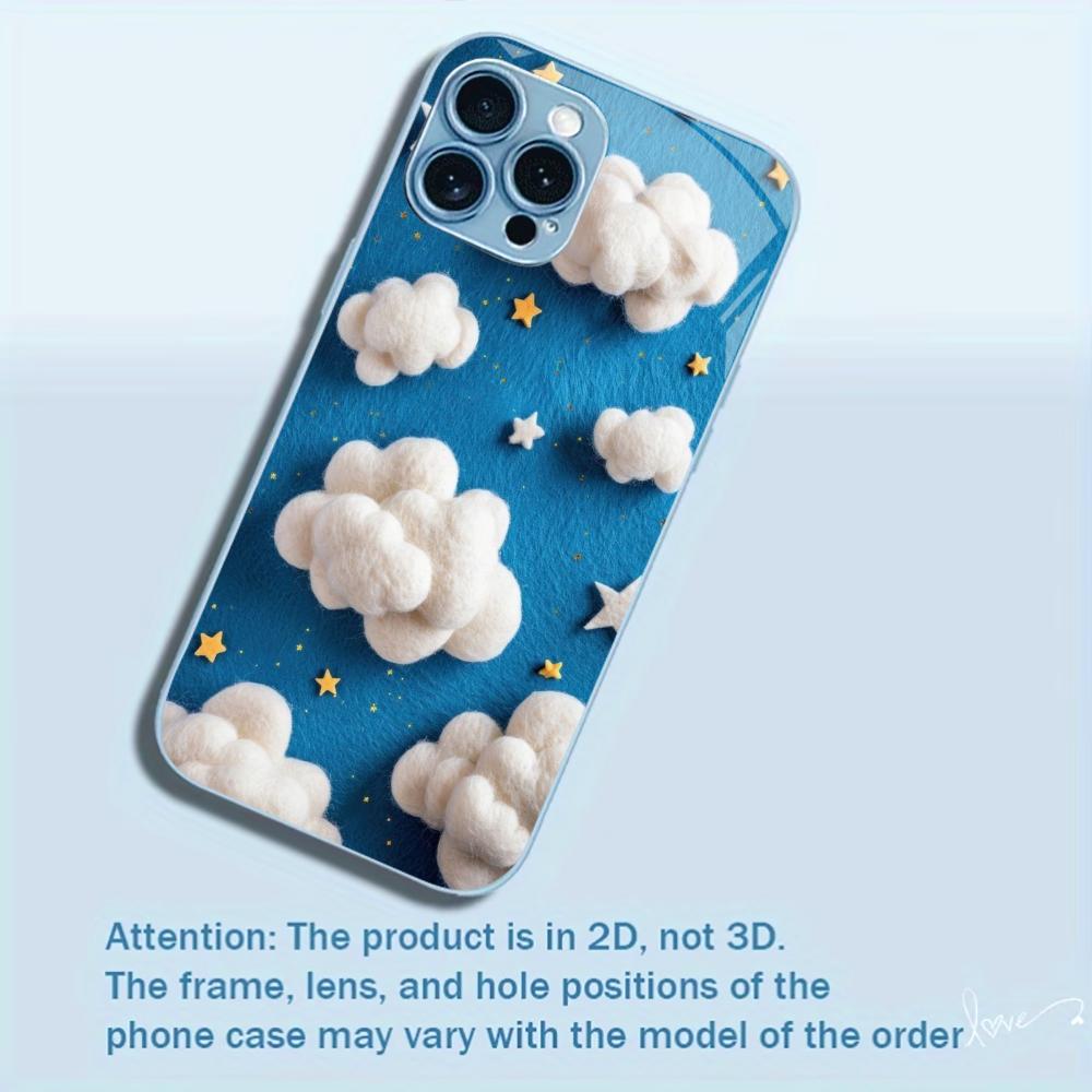 Мечтательный синий небо-облачный принт для чехла iphone 17 для coque iphone Модный чехол fundas Стекло для iPhone 17 16 15 14 13 pm Pro Plus