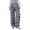 Brushed Plaid Wide-Leg Casual Pants