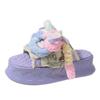 Fashion Kawaii 5.5CM Summer Women Weave Slippers Platform Shoes Mules Flip Flops Candy Color Sandals Flat Casual Soft Cute Outdoor Shoes