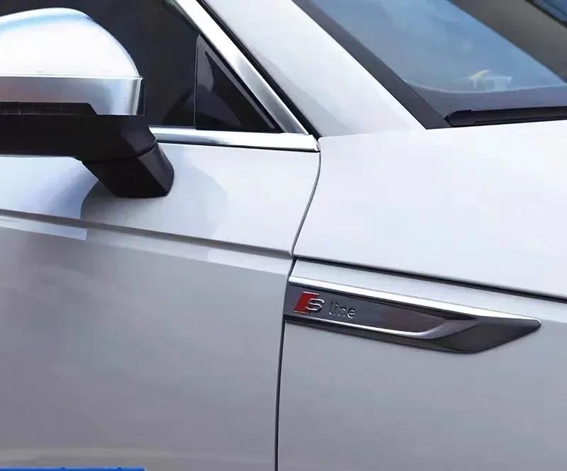 1Pair q2 Sline Side Label Decorative Sticker A3 A4 B8 8P A6 C7 A5 Q5 B7 B6 B9 A7 SLINE Q3 Q7 Car Logo Modification Sticker