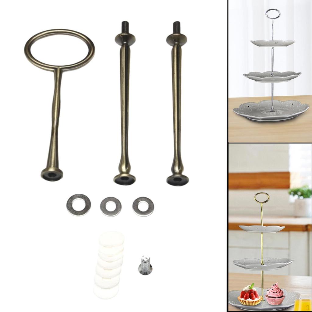 Ручка подставки для тарелки для торта, 3-х уровневый круглый металлический держатель, сверхмощные фруктовые фитинги