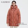 Gasman 2021 Winter Down Jacket Collection Fashion Solid Stand-up Collar Women Coat Elegance Oversize Hooded Women's Jackets 8198