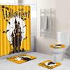 Halloween Shower Curtain Floor Mat Combination Four-Piece Set Kitchen Absorbent Non-Slip Carpet Bedroom Door Mat
