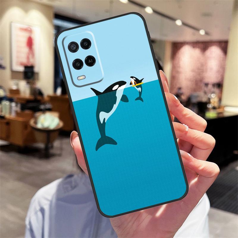 Чехол для телефона Oppo A40 A60 A80 A18 A38 A58 A78 A98 A16 A76 A96 A15 A17 A77 A74 A94 A54 A57S с изображением косатки