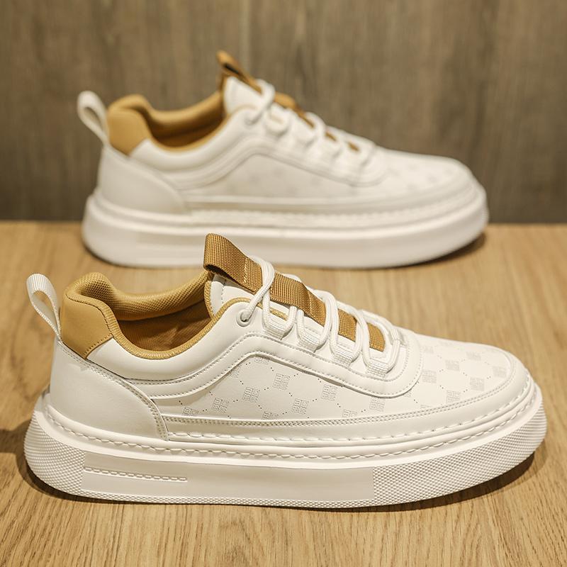 Модные мужские повседневные туфли на платформе с толстой подошвой из кожи белого цвета, мужские кроссовки для занятий спортом на открытом воздухе Zapatillas Hombre