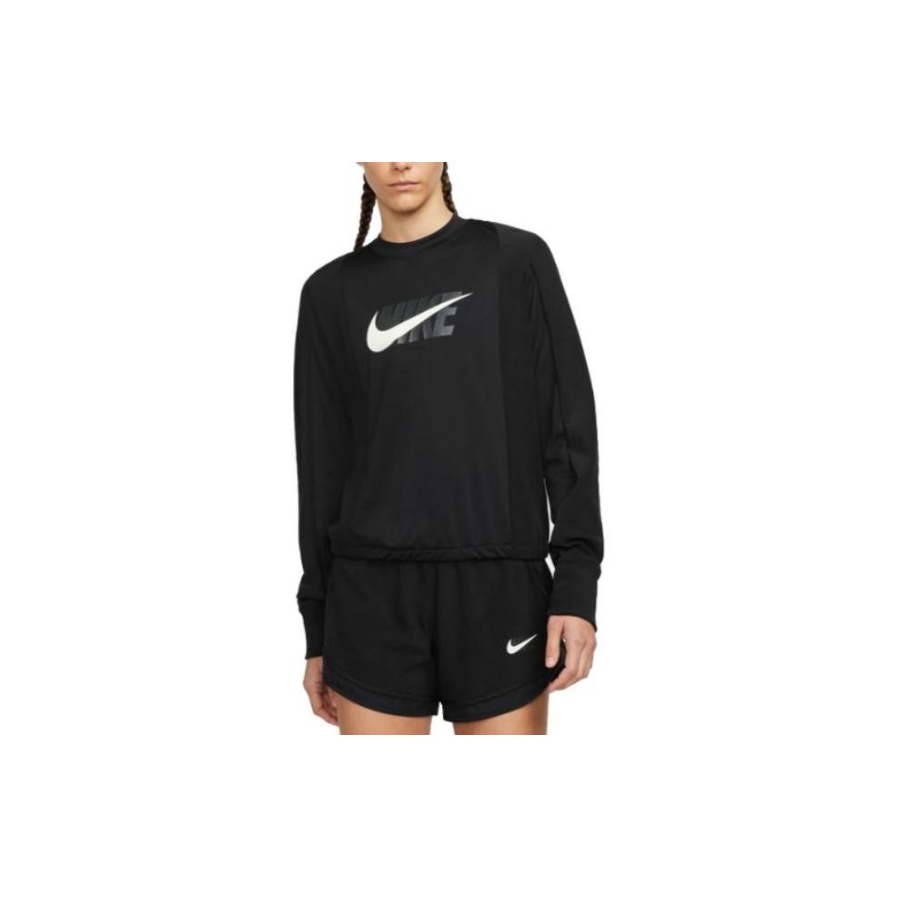 Nike Футболка с логотипом American Vintage с пряжкой на большой палец, спортивная, для бега, с длинным рукавом, женская, черная DD6943-010