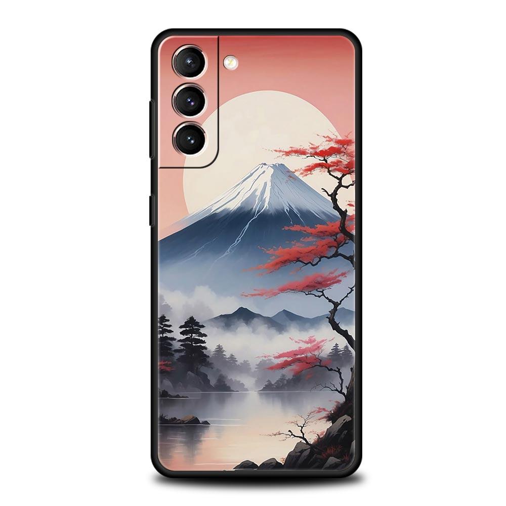Япония Гора Фудзи Картина Цветение сакуры Чехол для телефона Для Samsung Galaxy S25 S24 S23 S22 S20 Ultra S21 FE 5G S10 Plus S10E Чехол