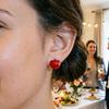 1 Pair Stud Earrings, Fruit Asymmetric Design Ear Studs with High-Temperature Enamel Technology, Lightweight Women Earrings for Daily Wear