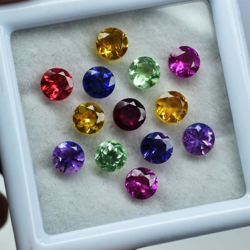 Natural Mixed Color Sapphire Loose Gemstone 16 pcs 4x4 mm Round Lot September Birthday Birthstone