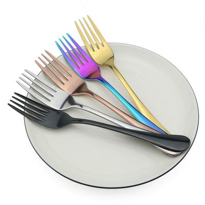 Столовая вилка Цветная радужная столовая посуда Корейские столовые приборы Вилка для десерта и салата Длинная ручка Столовая посуда Вилки Столовые приборы