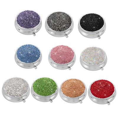 Сверкающий футляр для таблеток со стразами, водонепроницаемый портативный органайзер, прочная коробка для таблеток с длительным сроком службы на открытом воздухе