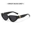 Luxury Glamour Women Brand Sunglasses Fashion V Designer Glasses Cat Eye Stylish Ladies Eyewear Uv400