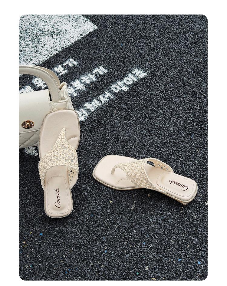 Clip toe casual hollow low heel fashion slippers