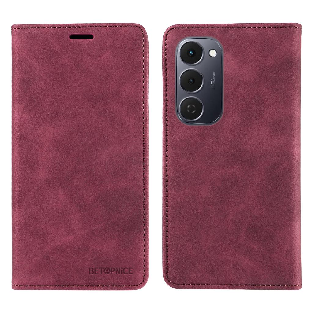 Для TECNO Spark 40 Pro+ 4G Чехол BETOPNICE с магнитной застежкой Кошелек с блокировкой RFID Подставка Кожаный чехол для телефона