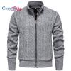 Men's Full Zip Sweaters Stand Collar Casual Knitted Cardigan with Pockets
