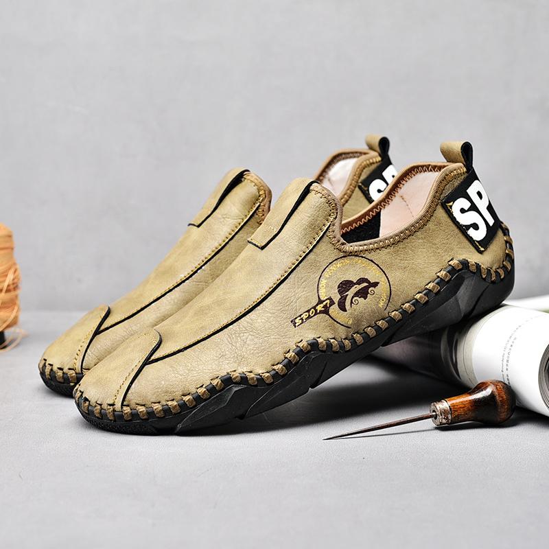 Мужская обувь из натуральной кожи ручной работы, повседневные слипоны-лоферы, дышащая кожаная обувь, мужские мокасины, распродажа, обувь для улицы, большие размеры