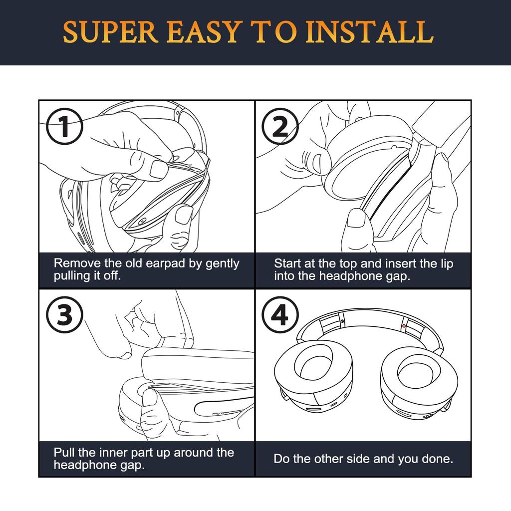 SOULWIT Амбушюры Подушечки для наушников для Sony MDR-XB950 XB950BT XB950B1 XB950N1 XB950AP Полноразмерная беспроводная гарнитура Сменные подушечки Мягкие Защит