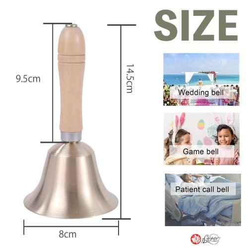 Rubonarie Handbell, Tabletop Call Bell, 15cm (Bronze)