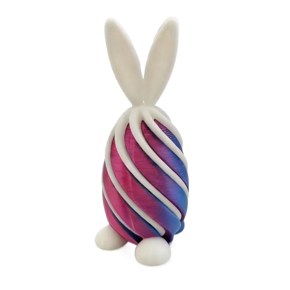 Spiral Cone 3D Printed Easter Bunny Decompression Easter Basket Stuffers Rotating Rabbit Egg Colorful Ornaments