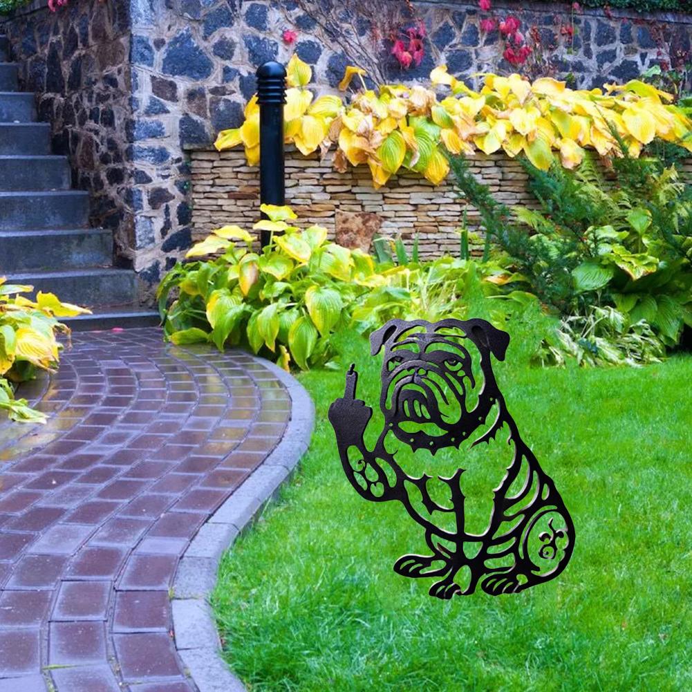 1 шт. Забавный бульдог, металлический садовый декор, французские средние статуэтки собаки из металла - бульдоги, украшения, вырезанные P8Y2